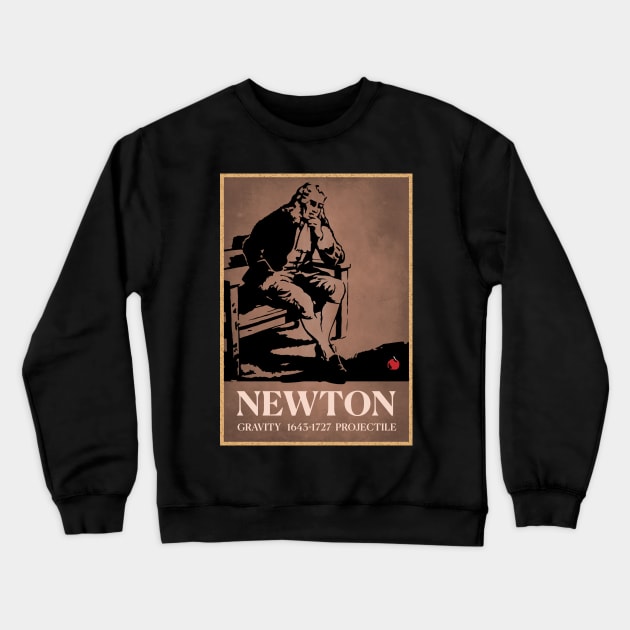Sir Isaac Newton Apple Gravity Crewneck Sweatshirt by labstud